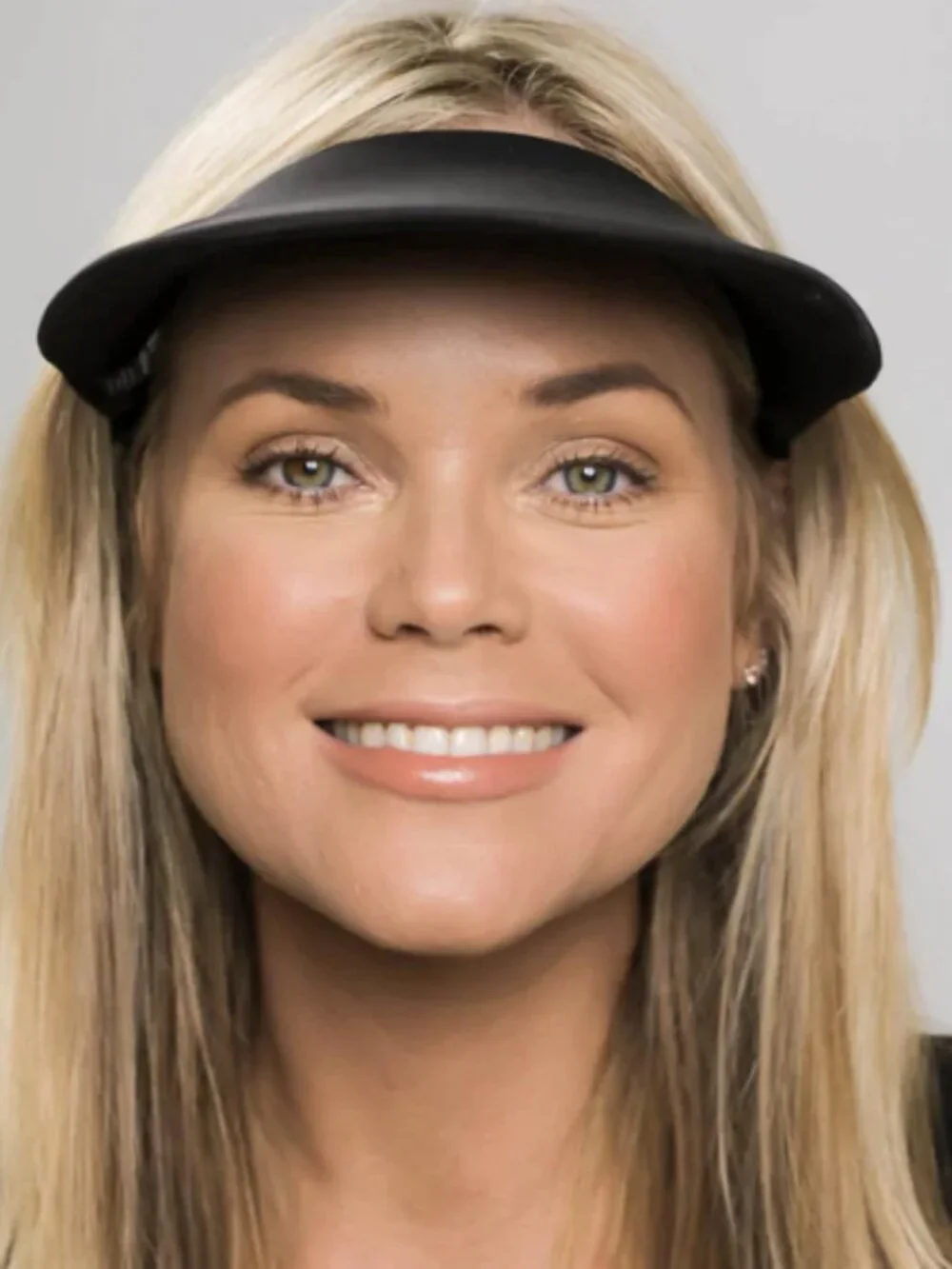 Sun Visors: No Headache Original Round Brim Black & Turquoise Blue - UPF 50 - Picture 2 of 12